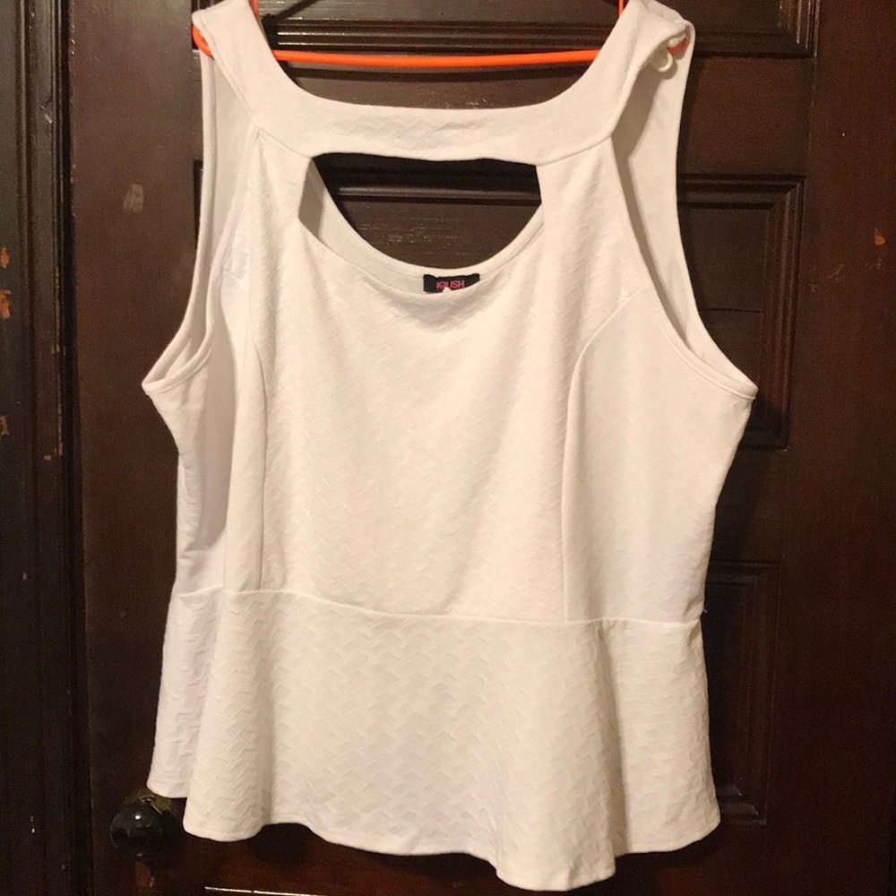Plus Size Ivory Peplum Top